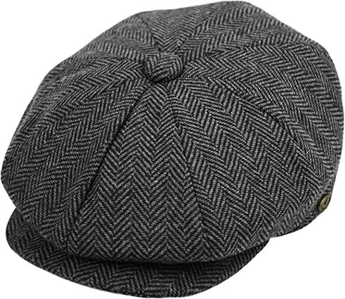 Men's Classic 8 Panel Wool Blend Newsboy Snap Brim Collection Hat in Saudi Arabia