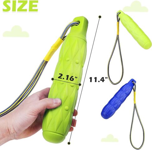EXPAWLORER Floating Dog Toys - 2 Pack Fetch Stick Chase Toy with Nylon Rope, Durable Non-Toxic Interactive Chew Toy for Training Outdoor Activities, Summer Pool Float Toys for All Breeds Dogs in Saudi Arabia