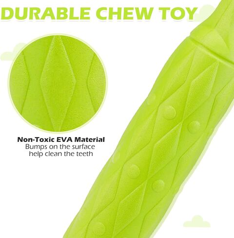 EXPAWLORER Floating Dog Toys - 2 Pack Fetch Stick Chase Toy with Nylon Rope, Durable Non-Toxic Interactive Chew Toy for Training Outdoor Activities, Summer Pool Float Toys for All Breeds Dogs in Saudi Arabia