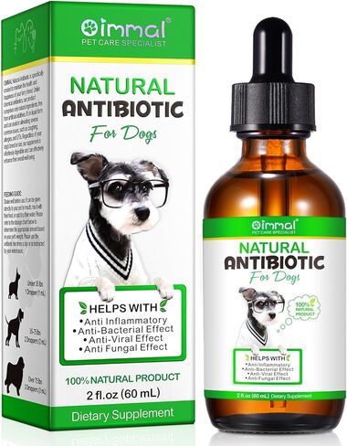 Dog Antibiotics- Strengthen Immune System - Nature Antibiotics for Dogs Skin, UTI, Allergy Cough Infection Treatment - Dog Multivitamin-2 Fl Oz in Kuwait