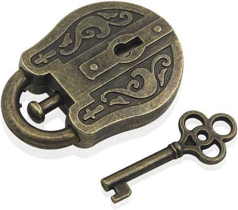 لعبة ألغاز فكرية لقفل وفتح قفل خدعة معدنية برونزية وعتيقة الطراز in Kuwait