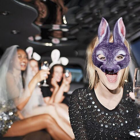 قناع الهالوين التنكري نصف قناع وجه الحيوان قناع الحفلات، مجموعة من 4 قطع (خنزير، ثعلب، أرنب، نمر) in Kuwait