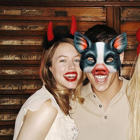 قناع الهالوين التنكري نصف قناع وجه الحيوان قناع الحفلات، مجموعة من 4 قطع (خنزير، ثعلب، أرنب، نمر) in Kuwait