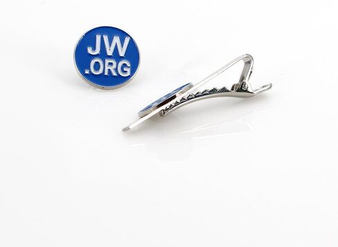 مجموعة هدايا مشبك ربطة عنق معدنية ودبوس طية صدر السترة من Jw.org (لون فضي مع صندوق هدايا) in Saudi Arabia