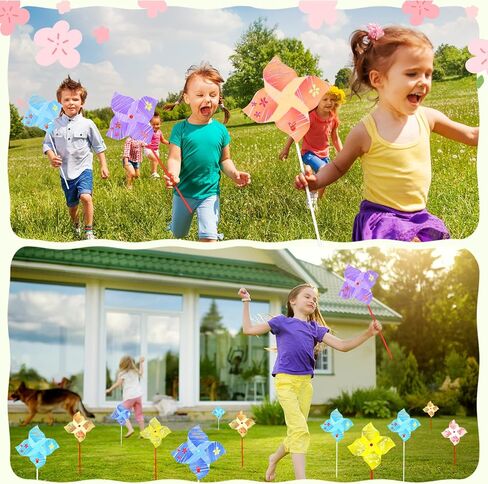 Sabary 148 قطعة من دولاب الورق DIY للأطفال، دواليب ورقية فارغة ملونة بيضاء مع أقلام تلوين ربيعية، دوارات الرياح الخاصة بك، مجموعة من الأعمال اليدوية الممتعة للعمل المدرسي، عيد الفصح، أنشطة المجموعة الحرفية المنزلية in Kuwait