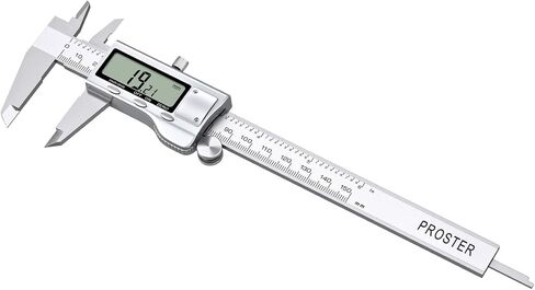 فرجار بروستر الرقمي الورني 6 بوصة من الفولاذ المقاوم للصدأ فرجار إلكتروني بوصة/مم أداة قياس تحويل للطول والعرض والعمق والقطر الداخلي والقطر الخارجي in Kuwait