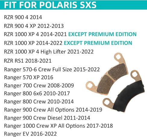 وسادات الفرامل الأمامية والخلفية لـ Polaris RZR XP 1000 2022 2021 2020 2019 2018 2017 2015 2014، استبدال وسادات الفرامل الملبدة شديدة التحمل مع حشوات مضادة للضوضاء (4 أزواج) in Kuwait