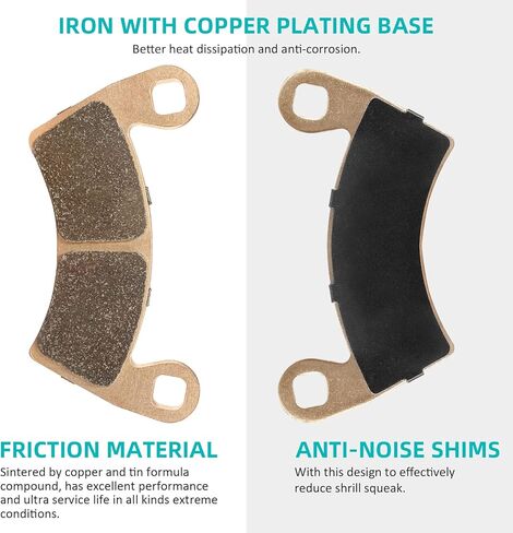 وسادات الفرامل الأمامية والخلفية لـ Polaris RZR XP 1000 2022 2021 2020 2019 2018 2017 2015 2014، استبدال وسادات الفرامل الملبدة شديدة التحمل مع حشوات مضادة للضوضاء (4 أزواج) in Kuwait