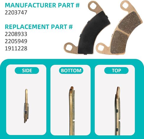 وسادات الفرامل الأمامية والخلفية لـ Polaris RZR XP 1000 2022 2021 2020 2019 2018 2017 2015 2014، استبدال وسادات الفرامل الملبدة شديدة التحمل مع حشوات مضادة للضوضاء (4 أزواج) in Kuwait