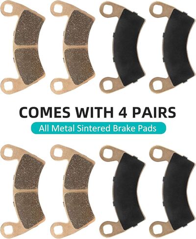 وسادات الفرامل الأمامية والخلفية لـ Polaris RZR XP 1000 2022 2021 2020 2019 2018 2017 2015 2014، استبدال وسادات الفرامل الملبدة شديدة التحمل مع حشوات مضادة للضوضاء (4 أزواج) in Kuwait