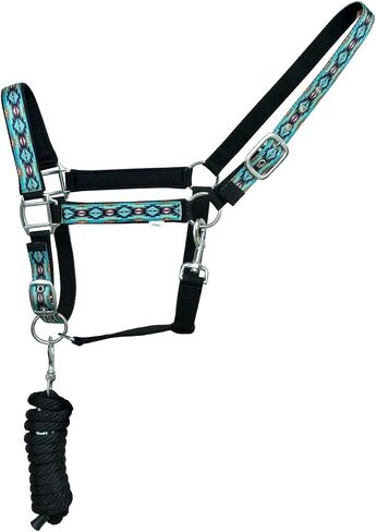 Horse Horse Nylon Aztec Printed Neoprene Comfort Adjustable Halter Lead 606195 in Saudi Arabia