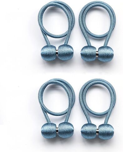 Magnetic Curtain Tiebacks 4 Pack, Curtain Tiebacks Buckles, Rope Decorative Curtain Tie for Home Bedroom Office Decorative Thick or Thin Curtain (Beige) in Saudi Arabia