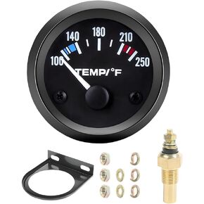 Car Water Temp Gauge, 2 Inch 52mm 100-250℉ Water Temperature Thermometer with LED Backlight & Sensor, DC12V Automotive Temp Gauge Meter Kit, Universal for Truck Sedan Motorcycle in Kuwait