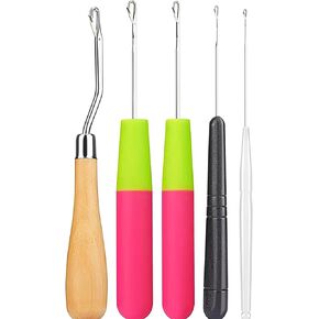 2 Pieces 6.3 Inch Wooden Bent Latch Hook Crochet Needle, Knitting Tool for Rug Making and Art Crafts in Saudi Arabia