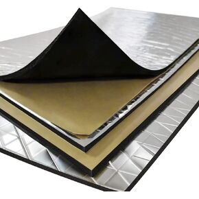 Car Sound Deadening Mat, 197mil (5mm) 8.7 sqft Closed-Cell Foam Car Insulation Material, Aluminum Foil Heat Shield, Waterproof Self-Adhesive Sound Deadener, 8 Pcs in Saudi Arabia