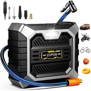 ZOPOM Tire Inflator Portable Air Compressor, 12V DC Car Air Pump with Auto Shut-Off & Digital Pressure Gauge, 100 PSI Corded Inflator for Car, Motorcycle, Bicycle & Sports Balls, LED Light in Saudi Arabia