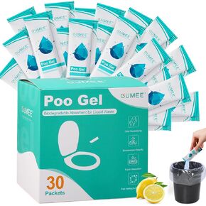OUMEE 30 Packets Poo Gel for Portable Toilet, Camping Toilet Powder for Potty Bags, Eco Absorbent Gel, Portable Toilet Gel Packets for Outdoor Recreation Camping Supplies in Saudi Arabia