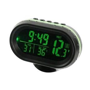 Yinhing 3 in Car Digital Clock DC 12V LED Lighted Auto Temperature Gauge Voltmeter Voltage Tester with Snooze Function (Green) in Kuwait