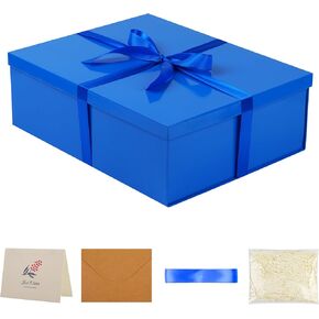 صندوق هدايا كبير من STOBOCTER مقاس 16.5 × 13 × 5.5 بوصة، صناديق هدايا بيضاء مع أغطية للهدايا، صندوق ديكور قابل للطي لتغليف الهدايا، مثالي لأعياد الميلاد وحفلات الزفاف واحتفالات الذكرى السنوية وعيد الميلاد أو العمل. in Kuwait