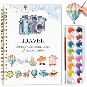 Easy Watercolor Workbook for Beginners - 12 Beautiful Step-by-Step Paintings Water Coloring Book, Includes 16 Watercolors Set, Relaxing Art Projects and Creative Gift for Adults & Teen (Flowers) in Saudi Arabia