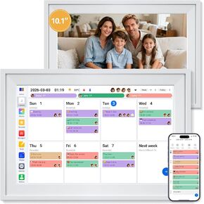 Yofidra 10.1" Digital Calendar, Smart Electronic Calendar with Chore Photo Meal Reward To-do Chart, Desk Planner for Family Schedule, Wifi Interactive Touchscreen Display with Stand, White, 32GB in Saudi Arabia