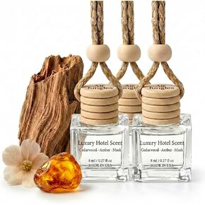 موزع معطر هواء للسيارة معلق من Air Jungles عدد 3، رائحة فندق فاخرة مع خشب الأرز والعنبر والمسك، زيت عطري طبيعي، مزيل للرائحة يدوم طويلاً، صنع في الولايات المتحدة الأمريكية in Kuwait