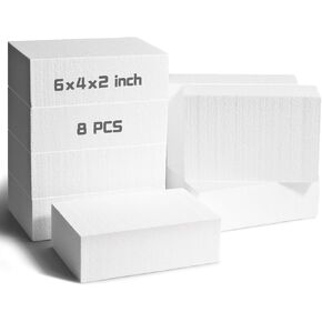 24 Pcs Craft Foam Blocks,4x4x2In Styrofoam Blocks,White Foam Bricks for School Projects Sculpting, Modeling, Floral Arrangements, Packing and DIY Crafts - Lightweight and Durable (4x4x2inch-24pcs) in Saudi Arabia