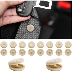 10 Sets Seat Belt Button Stop, Snap-on Seatbelt Stopper Kit Prevent Buckle from Sliding Down, No Welding Required Plastic Safety Belt Stop Clip for Cars Trucks SUVs (Black) in Kuwait