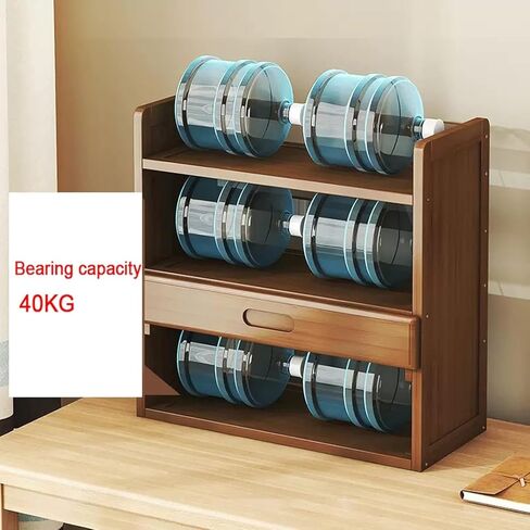 Storage Shelving Unit 3-Layer Wood Desktop Bookshelf with 1 Small Drawer Organizer Office Rack Display Shelf for Kitchen Living in Kuwait