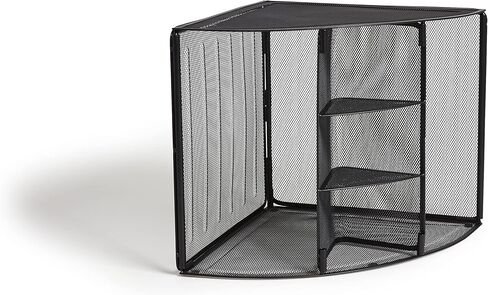 TRU RED Wire Mesh Corner Desk Organizer, 4‑Compartment – Space‑Saving Desktop Storage for Files & Office Supplies in Kuwait