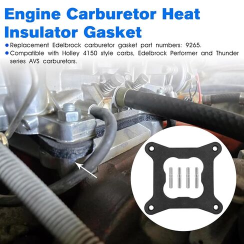 9265 محرك المكربن ​​​​الحرارة العازلة استبدال طوقا Edelbrock أداء وسلسلة الرعد الكربوهيدرات، هولي 4150 المكربنات طوقا عازل للحرارة مربع تجويف in Kuwait