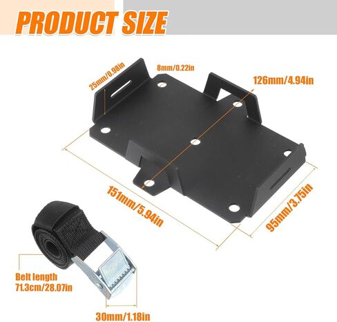 Small Battery Tray with Adjustable Strap - Fits 12V-6V / 6AH 7AH 8AH 9AH 12AH 15AH Batteries & More for ATV, Motorcycle, Boat, Generator in Kuwait