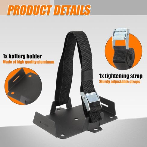 Small Battery Tray with Adjustable Strap - Fits 12V-6V / 6AH 7AH 8AH 9AH 12AH 15AH Batteries & More for ATV, Motorcycle, Boat, Generator in Kuwait