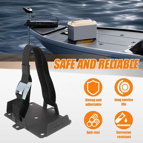 Small Battery Tray with Adjustable Strap - Fits 12V-6V / 6AH 7AH 8AH 9AH 12AH 15AH Batteries & More for ATV, Motorcycle, Boat, Generator in Kuwait