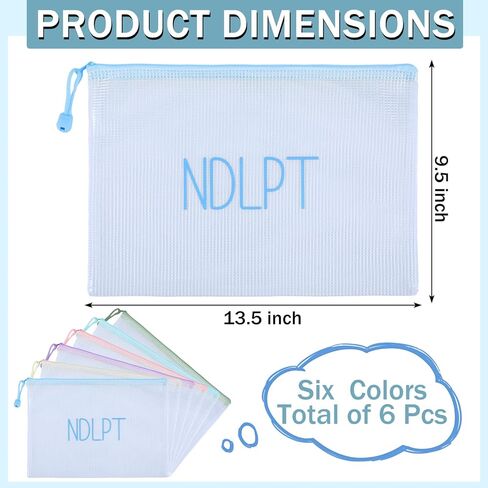 Geetery 6 Pack Needlepoint Project Bags 13x9.5 Inch Pastel Ndlpt Clear Mesh Zipper Pouch Embroidery Organizer Project Bags for Thread Floss Quilting Knitting Stitching Cross Stitch Sewing Accessories in Kuwait