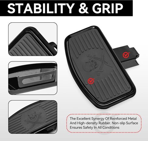 Driver Floorboards Foot Rest Rider Footboards for Can-Am Ryker 600 900, Rally Edition, Sport 2019+ Accessories (Dual Blade Skull, Black) in Kuwait