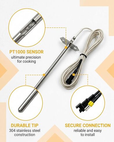 مستشعر مسبار درجة الحرارة RTD مقاس 7 بوصات مناسب لسلسلة Z-Grill 700 700C 700D6 7002B 7002E 700D 700E، أجزاء الشواية ZG-RTD-2 in Kuwait