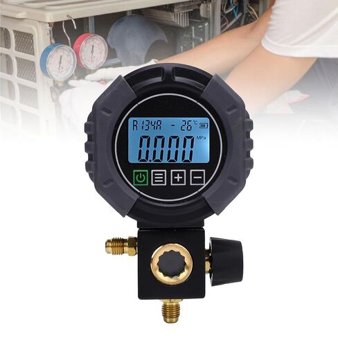 Digital Manifold Gauge with Bluetooth & App, 0-870PSI HVAC Refrigeration Pressure Tester for R410A R134A R32 R22, AC Charging Diagnostic Kit for Professional Technicians in Kuwait