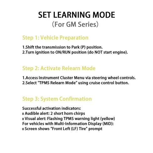 أداة إعادة ضبط TPMS لجنرال موتورز مع مقياس ضغط الإطارات الرقمي 150 رطل لكل بوصة مربعة، مستشعر الإطارات سريع التعلم، متوافق مع بويك لسيارة تشيفي لكاديلاك لأوبل in Kuwait