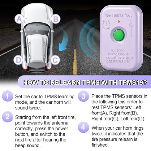 أداة إعادة تعلم Ford TPMS، أداة إعادة ضبط TPMS19 المحمولة، أداة إعادة ضبط مستشعر مراقبة ضغط الإطارات لاستبدال الإطارات، أداة تنشيط التدريب على برمجة TPMS لفورد، مازدا، لينكولن in Kuwait
