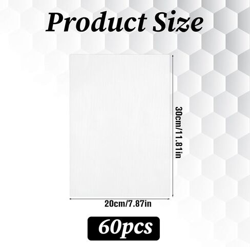 60 Pcs Water Soluble Stabilizer 8"x12" Water Soluble Stabilizer for Embroidery Clear Wash Away Stabilizers for Print or Draw Patterns for Hand & Machine Embroidery in Kuwait