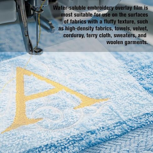 60 Pcs Water Soluble Stabilizer 8"x12" Water Soluble Stabilizer for Embroidery Clear Wash Away Stabilizers for Print or Draw Patterns for Hand & Machine Embroidery in Kuwait