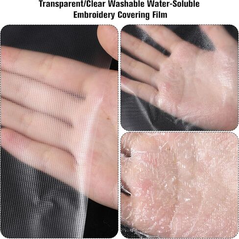 60 Pcs Water Soluble Stabilizer 8"x12" Water Soluble Stabilizer for Embroidery Clear Wash Away Stabilizers for Print or Draw Patterns for Hand & Machine Embroidery in Kuwait
