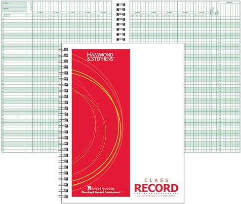 Hammond & Stephens Class Record Book - PolyIce Cover, 8-1/2 X 11 Inches, 50 Students, 9/10 Week, White/Green in Kuwait