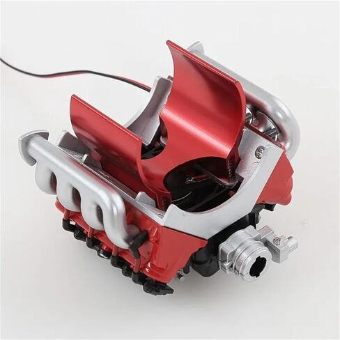 RC Car Toys For Axial For SCX10 II III For Traxxas For TRX4 D90 For Redcat 1/10 LS7 V8 Engine Motor Radiator Cooling Fan Heat Sink RC Crawler in Kuwait