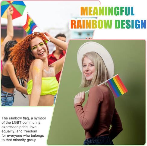1000 حزمة قوس قزح فخر العلم LGBT قوس قزح صغير محمول باليد موكب العلم لوازم عطلة للمثليين والسحاقيات المسيرات في الهواء الطلق الزينة in Kuwait