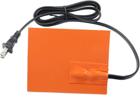 4 x 5in Car Engine Silicone Pad Heater - Self-Adhesive, Oil Pan Heater Pad Car Truck Oil Pan Heater Pad for Metal Surface with 194°F Thermal Protector & 68" Power Cord（150W 120V in Kuwait