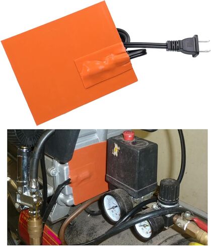 4 x 5in Car Engine Silicone Pad Heater - Self-Adhesive, Oil Pan Heater Pad Car Truck Oil Pan Heater Pad for Metal Surface with 194°F Thermal Protector & 68" Power Cord（150W 120V in Kuwait