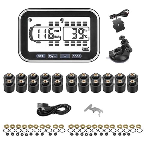 4.5" Solar TPMS, 0-199psi High-Precision Sensors, RV Accessories for Trailer, Motorhome, Tow Vehicle Tire Pressure & Temperature Monitor（22 Sensors） in Saudi Arabia