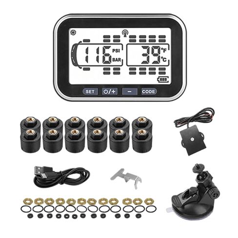 4.5" Solar TPMS, 0-199psi High-Precision Sensors, RV Accessories for Trailer, Motorhome, Tow Vehicle Tire Pressure & Temperature Monitor（22 Sensors） in Saudi Arabia